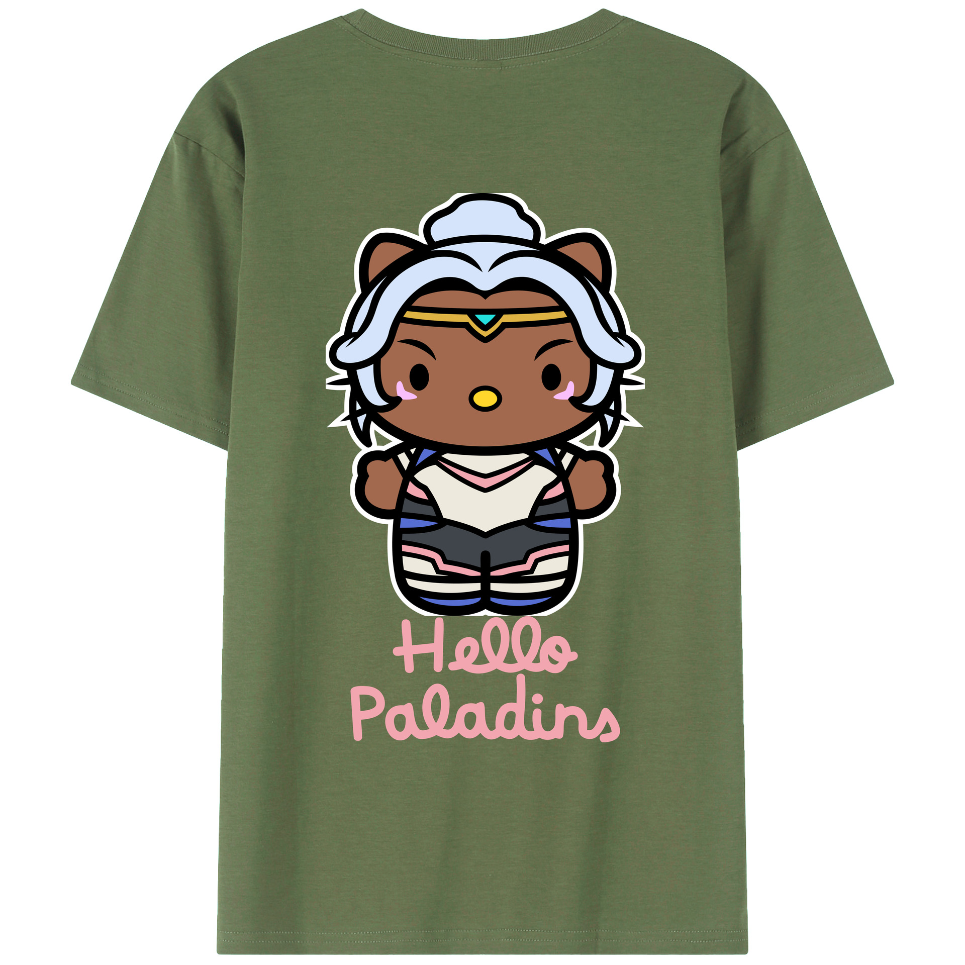 （画像用） Hello Kitty ハローキティ 綿100％ メンズ半袖Tシャツ（バックプリント） 通気性